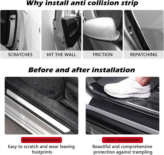 CloudBuyer Universal Car Door Edge Protector, Clear Sill Guard Film with Anti-Collision Protection for Most Vehicles (33Ft x 2.7In, Transparent)