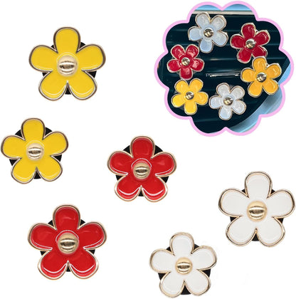 ORIESSE 6pcs Flowers Car Air Freshener Vent Clips Purple White Daisy Air Vent Clip Car Accessories for Women 3.3cm/3cm Flower Vehicle Interior Decor Refillable Diffuser