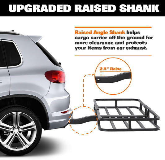WEIZE 54" x 34" Heavy Duty Roof Rack Basket, 200LBS Universal Rooftop Cargo Basket with Waterproof Bag, Cargo Net & Tie Down Straps, Steel Luggage Holder for Car SUV Truck
