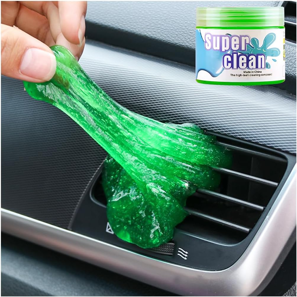 Car Cleaning Gel, Vehicle Dust Detailing Putty Slime Cleaner Kit for Air Vent, Reusable Automotive Interior Detail Clean Mud Removal Tool, Universal for SUV Sedan Truck (Blue)