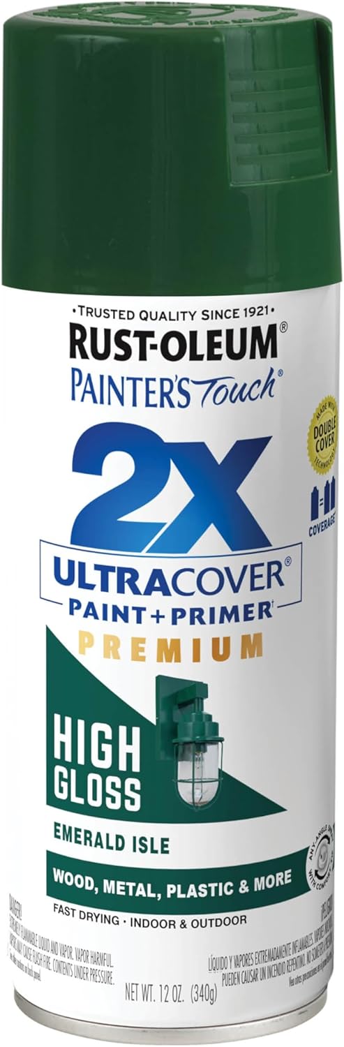 Rust-Oleum 334029 Painter's Touch 2X Ultra Cover Spray Paint, 12 oz, Gloss Clear - Colors E