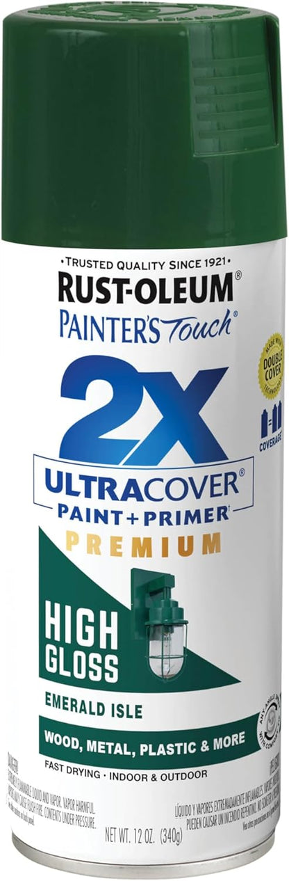 Rust-Oleum 334029 Painter's Touch 2X Ultra Cover Spray Paint, 12 oz, Gloss Clear - Colors E