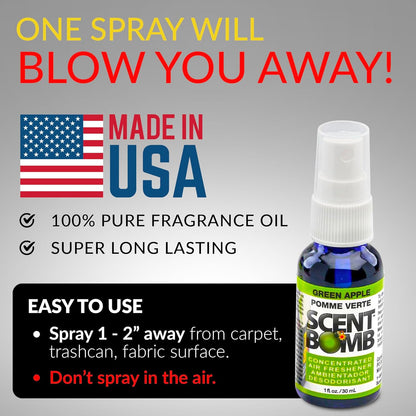 Scent Bomb Air Freshener Spray, Long-Lasting Odor Eliminator - Effective Deodorizer for Home & Car, Fresh Room Spray for Kitchen, Bathroom & Smell Neutralizer - 1 oz Pack of 4, Black Cherry Scent
