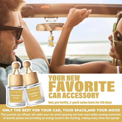 HoogaLife Car Air Freshener Diffuser 2 Pack Hanging Air Freshener Diffuser - Vanilla Cream Fragrance Oil Air D iffuser for Car, 45+ days Long Lasting Fragrance Made in USA C ar Air Fresheners (V54)