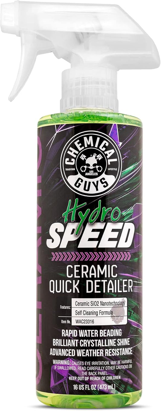 Chemical Guys HydroSpeed Ceramic Quick Detailer Spray - SiO2 Shine Car Detailer Spray for Cars, Trucks, SUVs, Motorcycles and RVs, Boosts Gloss, Hydrophobic Protection and Slickness, 16 oz