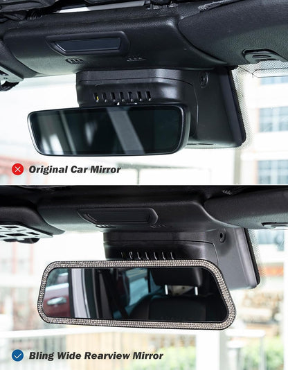 JOYTUTUS Rearview Mirror, 12 Inch Panoramic Interior Clip-on Wide Angle Convex Universal Rear View Mirror to Reduce Blind Spot Effectively for More Car SUV Trucks -Clear