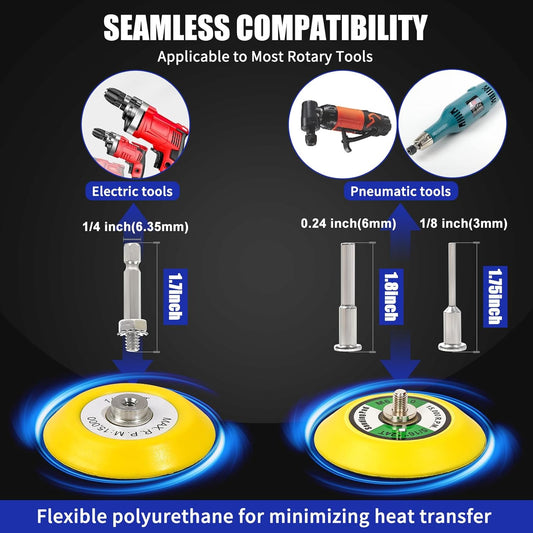 133 PCS Sanding Disc Drill Polishing Kit Sanding Attachment, 3 Inch Wet Dry Headlight Restoration Kit, Hook and Loop Sandpaper Buffing Pads with Rotary Tools for Car Wood Metal Glass Resin Expoxy