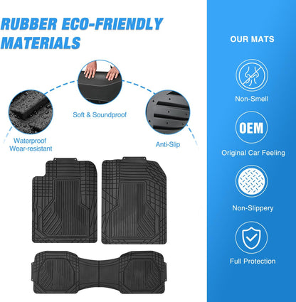 Nilight Rubber Cargo Mats for Cars Trucks SUVs,Universal Trim to fit for Most Vehicles,All Weather Protection Heavy Duty Cargo Liners