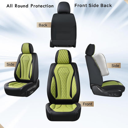 Coverado Seat Covers, Car Seat Covers Full Set, Black Car Seat Cover, Car Seat Covers Front Seats Back Seat Cover, Waterproof Car Seat Cushion, Leather Seat Covers Seat Protector Fit for Most Cars