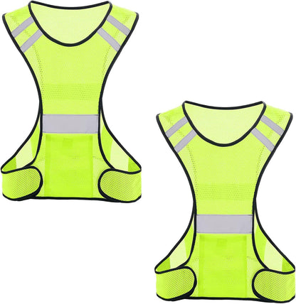 TCCFCCT Reflective Running Vest, High Visibility Running Gear with Large Pocket
