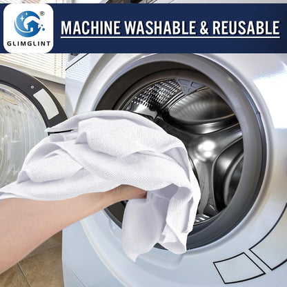 GLIMGLINT Black Microfiber Cleaning Cloth,150PK Reusable Cleaning Rags,Highly Absorbent Shop Rags Bulk,All-Purpose Car Cleaning Towels for TV Screen, Kitchen, Bathroom, Restaurant, Garage, 14"X12"