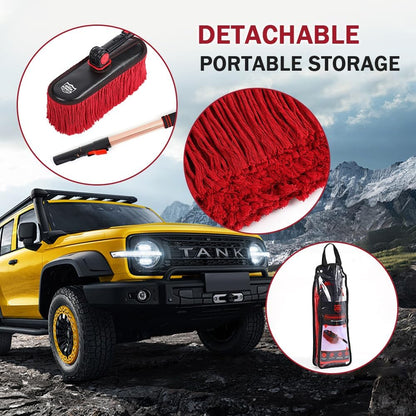 Car Cleaning Supplies Duster, Exterior Scratch Free, Soft Brush Kit for Truck SUV RV Motorcycle, Wax Cotton Hair, Extendable Handle, Car Feather Duster No Lint, Gifts for Men Women