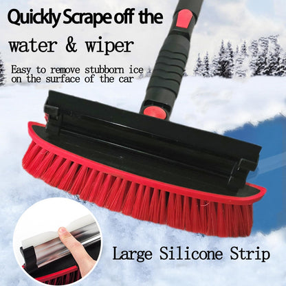 58" Car Snow Brush & Ice Scraper Long Snow Brush for Car Extendable, Upgraded Heavy Duty Pivoting Snow Broom for SUV Trucks Windshield