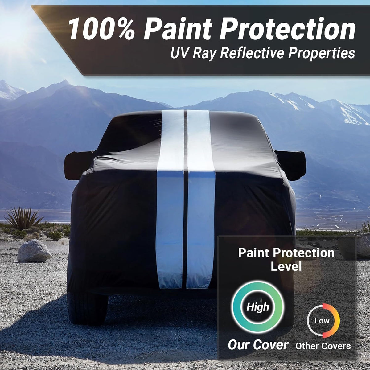 iCarCover 15-Layer Car Cover Waterproof All Weather | Premium Quality Car Covers for Automobiles, UV Protection, El Camino, Impala, Bel Air, Monte Carlo, Galaxie, Charger, Size C21 (See Size Chart) - Colors B