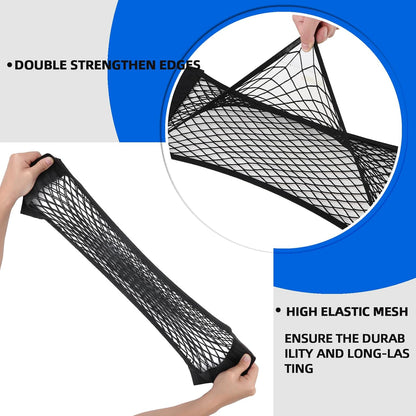 Universal Mesh Cargo Net for Car Trunk Storage,Elastic Small Automotive Cargo Net Pocket Wall Sticker Organizer Pouch Bag Storage for SUV,2 Pack with Tape Stickers