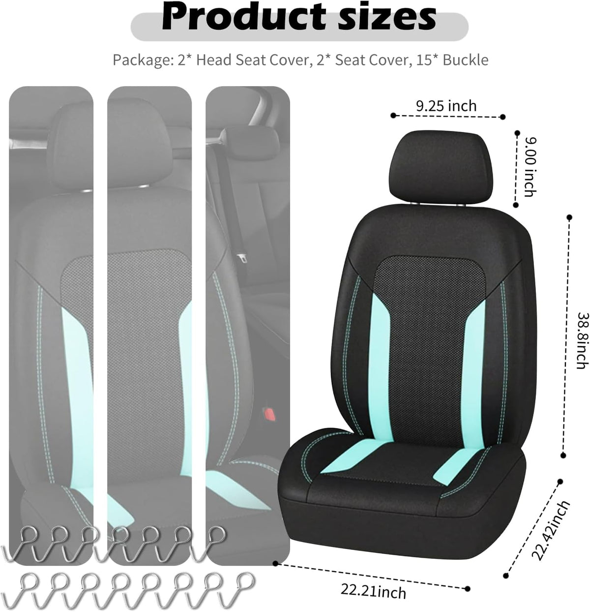 2 Pack Universal Car Seat Cover with Breathable Mesh Backrest,Comfortable Car Seat Protector with Foam Padding and Retaining Buckle,Highly Elastic Car Seat Covers Full Set (Pink)
