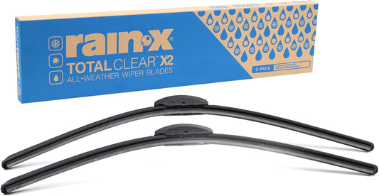 Rain-X 810332 Total Clear Beam Wiper Blades 26" & 18" Windshield Wipers for All-Weather Performance, Rubber Squeegee for Smooth Clean Wipe & Quiet Operation - 2 Pack Value
