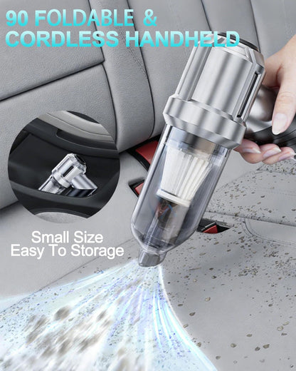 houscly Car Vacuum Portable Cordless 20000PA High Power 4-in-1 Compressed Air Duster & Air Blower & Pump Hand Held Vacuum with Brushless Motor for Car, Home, Office,Camping Ideal Gifts for Men & Women