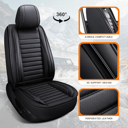 MINGBRON Leather Car Seat Covers,Car Seat Protector Waterproof,Seat Covers Full Set, Car Seat Protectors 5 Seats,Automotive Seat Covers Fit Most Cars Wine Red