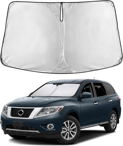 EcoNour Car Windshield Sun Shade | 2025 Upgraded Innovative No-Light-Pass Technology for Maximum Coverage | Foldable Sun Shade Keeps Your Vehicle Cool | Must-Have Car Accessories | Small (59" x 29") - Colors H