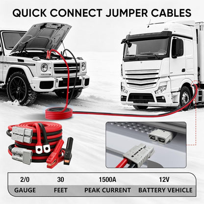 NOONE Jumper Cables for Car Battery, Heavy Duty Automotive Booster Cables for Jump Starting Dead or Weak Batteries (10-Feet)