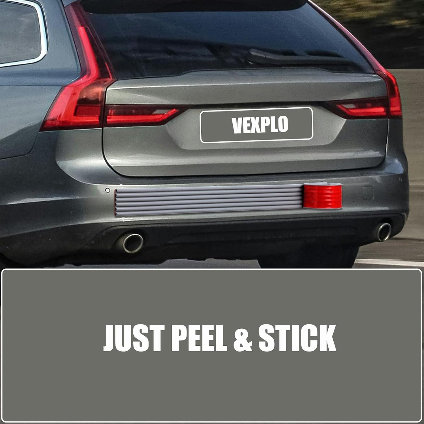 VEXPLO DIY Car Bumper Protector Guard, Strong Self Adhesive Rubber Rear Front Bumper Guard for SUV Cars Trucks, No Residue Anti Scratch & Anti-Colision Car Bumper Guard Accessories- 5 Pack Black