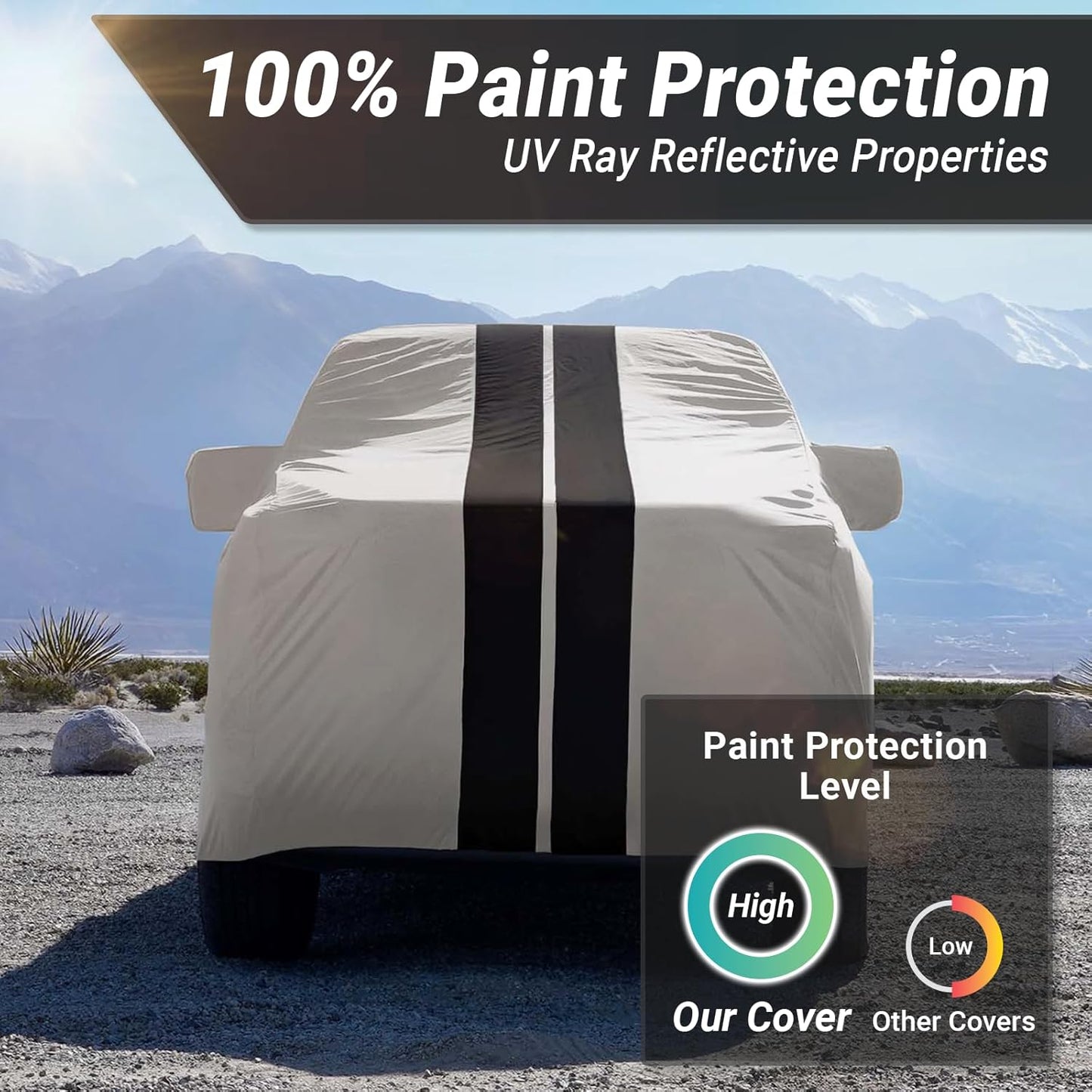 iCarCover 15-Layer Car Cover Waterproof All Weather | Premium Quality Car Covers for Automobiles, UV Protection, El Camino, Impala, Bel Air, Monte Carlo, Galaxie, Charger, Size C21 (See Size Chart) - Colors A