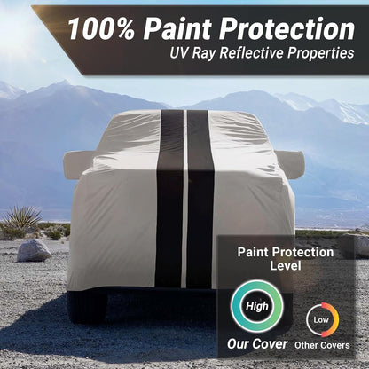 iCarCover 15-Layer Car Cover Waterproof All Weather | Premium Quality Car Covers for Automobiles, UV Protection, El Camino, Impala, Bel Air, Monte Carlo, Galaxie, Charger, Size C21 (See Size Chart) - Colors C