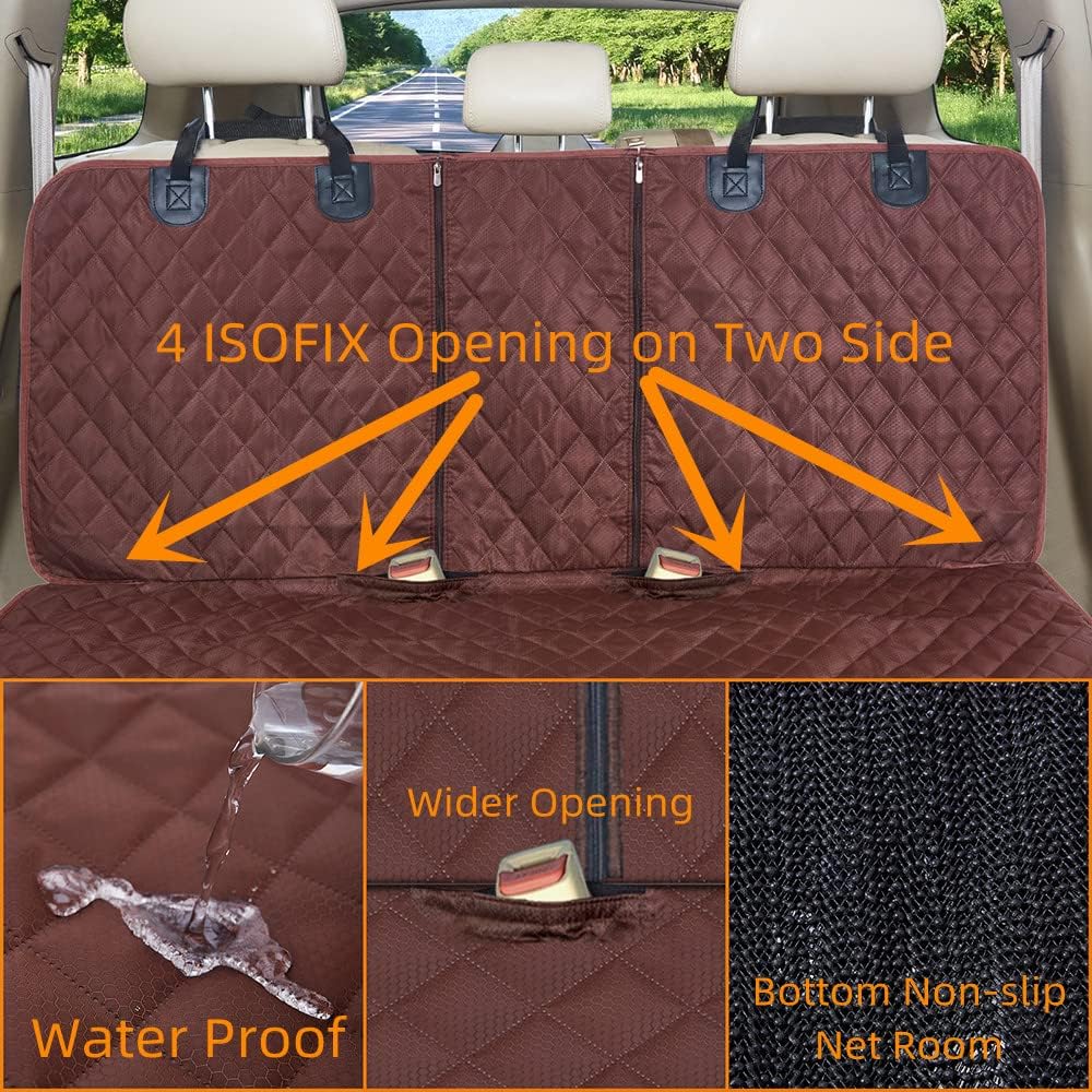 ANOSOSPECIAL Dog Car Seat Cover for Back Seat Cover,Non Stick Fur Rear Seat Protector for Pet,Nonslip Waterproof Durable Universal Fit Interior Backseat Covers for Auto Van SUV