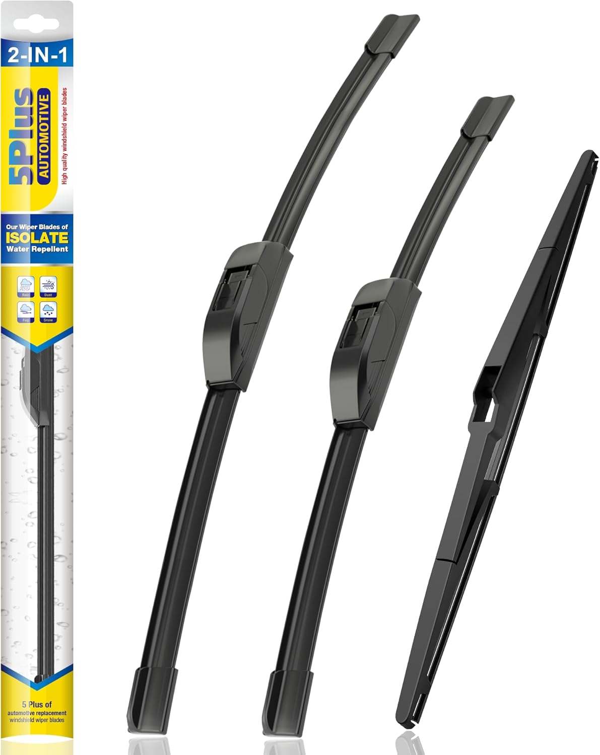 5 PLUS® Silicone Windshield Wipers Replacement for 2019-2024 Toyota RAV4/ 2006-2015 Mazda 5 Wiper Blades(Set of 3), Windshield Wiper Blades For My Car-26"/16"/12" - Colors A
