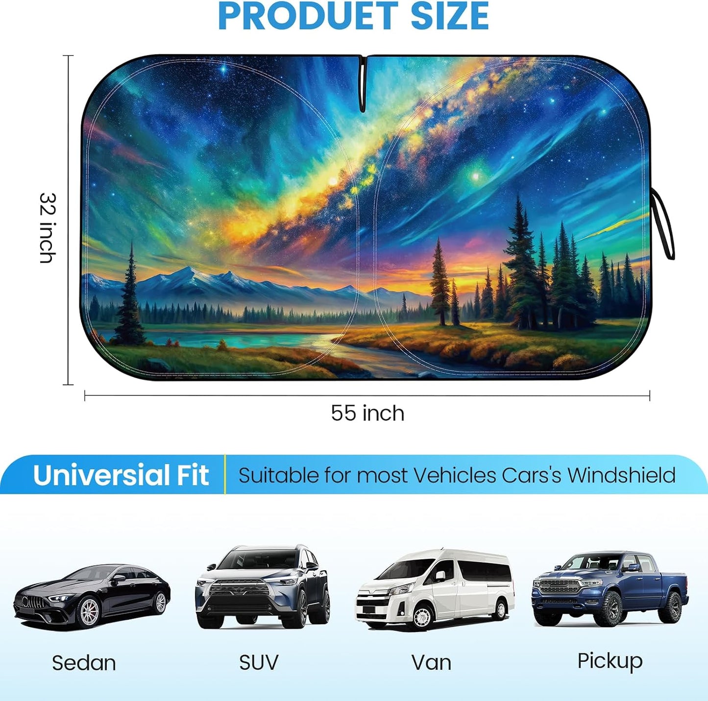 Windshield Sun Shade - Windshield Sun Shade Foldable Offers Ultimate Protection for Car Interior UV Protection Car