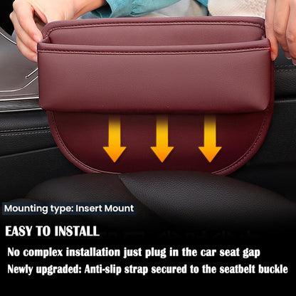 Car Seat Gap Filler 2 pack Car Gap Filler Seat Organizer Front Seat Leather Car Accessories for Women Men, Car Essentials for SUV Truck, Adjustable Seat Gap Filler Organizer (Black 2 pack)