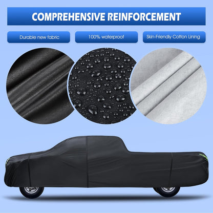 6 Layers Car Cover Waterproof All Weather for Automobiles, Size A3 with Zipper Cotton Fit for Toyota Camry, Honda Accord, Ford Mustang, Chevy Camaro/Malibu,Kia Optima/K5 (187-198 inch)