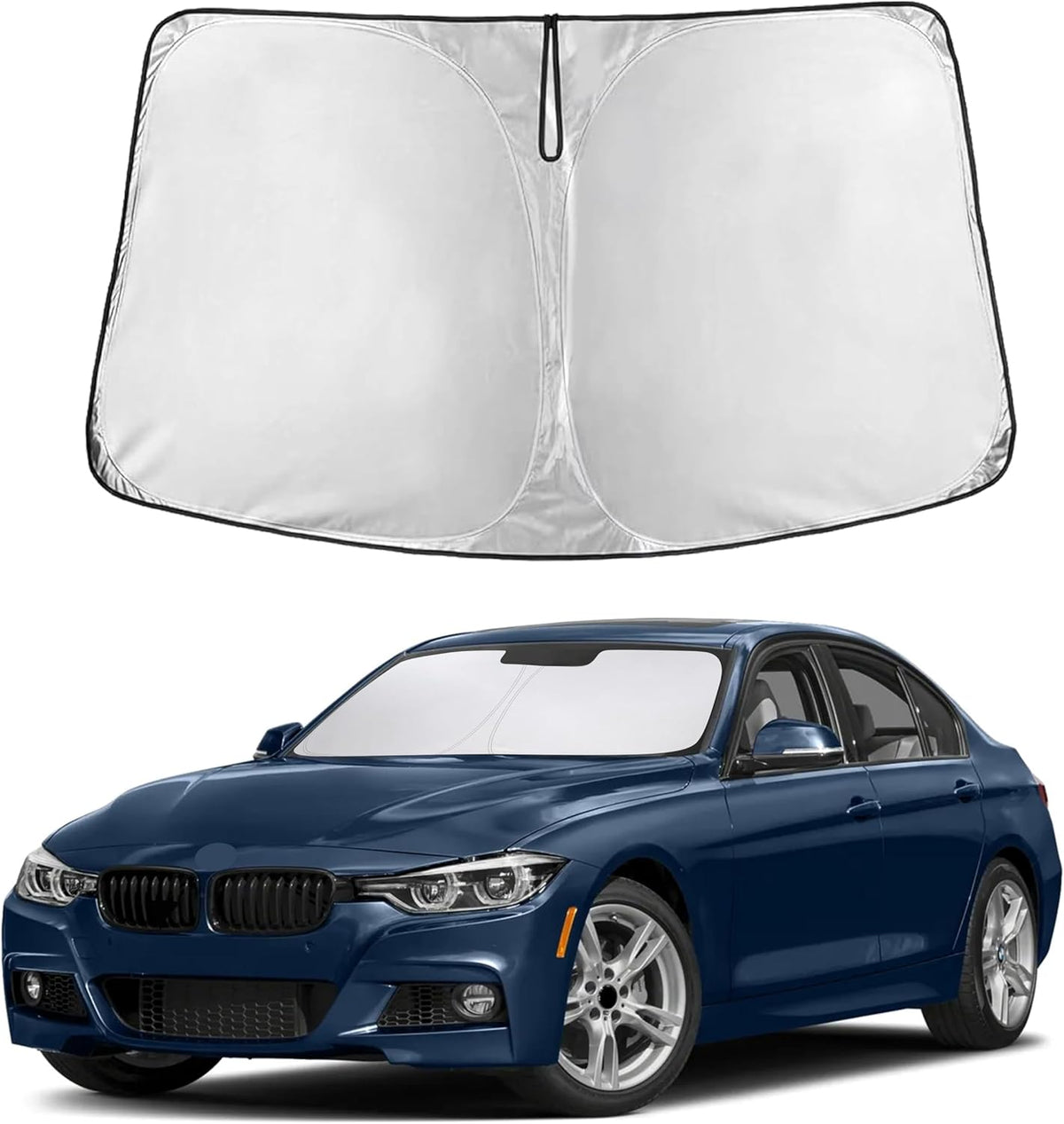 EcoNour Car Windshield Sun Shade | 2025 Upgraded Innovative No-Light-Pass Technology for Maximum Coverage | Foldable Sun Shade Keeps Your Vehicle Cool | Must-Have Car Accessories | Small (59" x 29") - Colors B