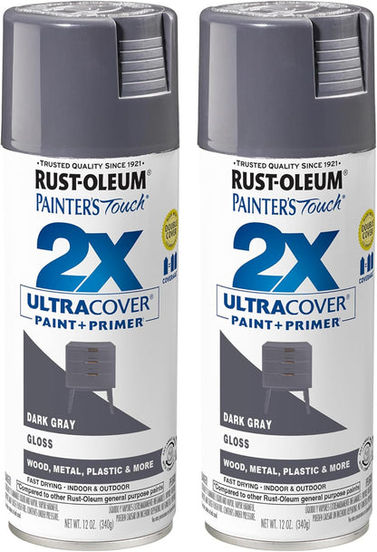 Rust-Oleum 334029 Painter's Touch 2X Ultra Cover Spray Paint, 12 oz, Gloss Clear - Colors E