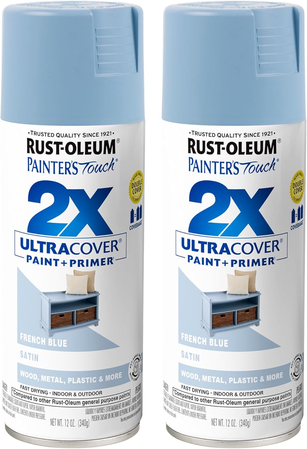 Rust-Oleum 334029 Painter's Touch 2X Ultra Cover Spray Paint, 12 oz, Gloss Clear - Colors F