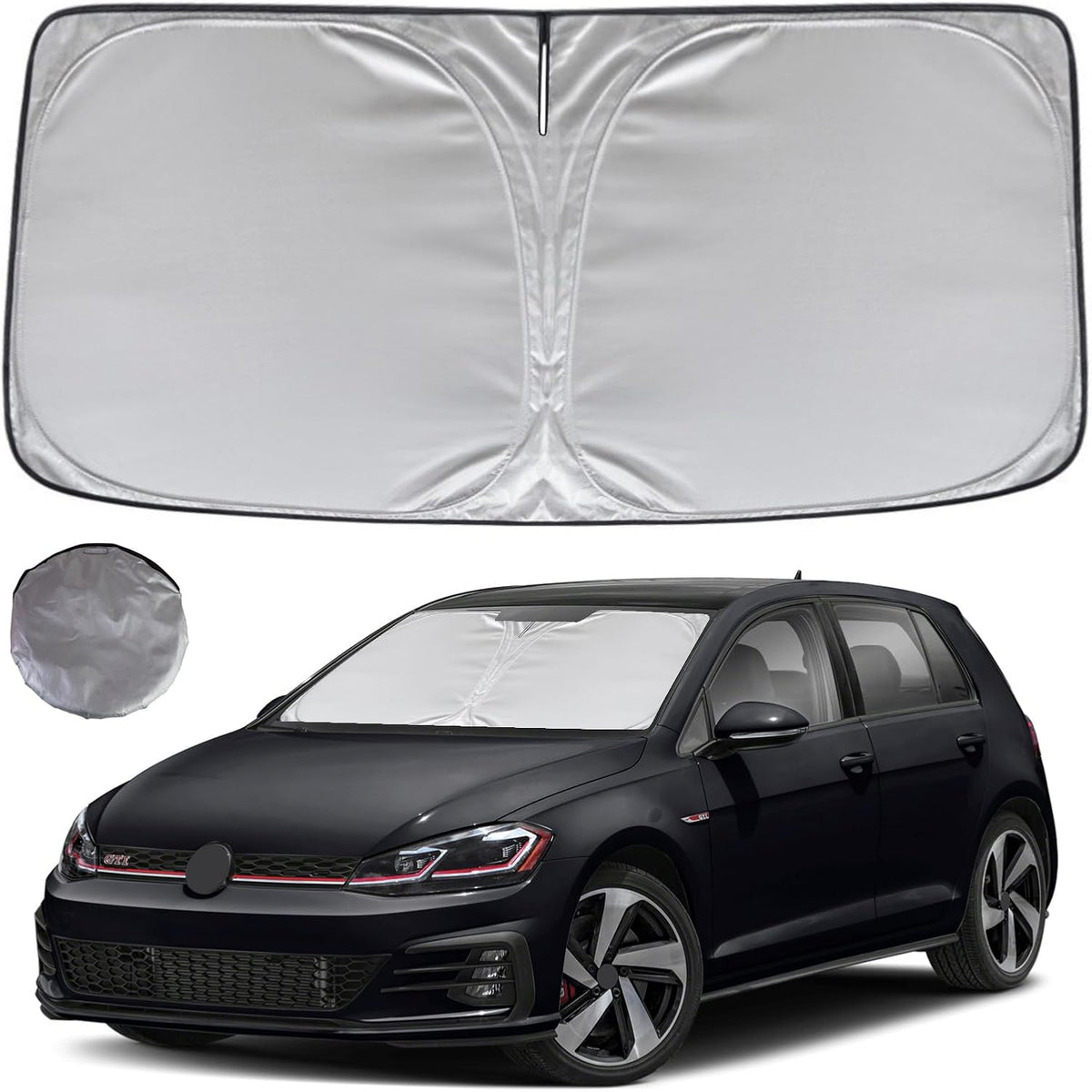KAYZT Windshield Sun Shade for 2019-2025 2026 Chevy Silverado 1500 /GMC Sierra 1500 2500HD 3500HD Foldable Sunshade Front Window Custom Fit Car Accessories - Colors C