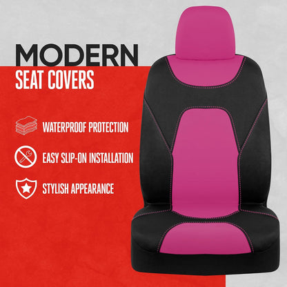 Motor Trend AquaShield Waterproof Front Seat Covers, Black Seat Covers for Cars – Neoprene Front Car Seats Cover, SUV Seat Covers Protector - Car Interior Cover for Auto, Trucks, & Dog Owners