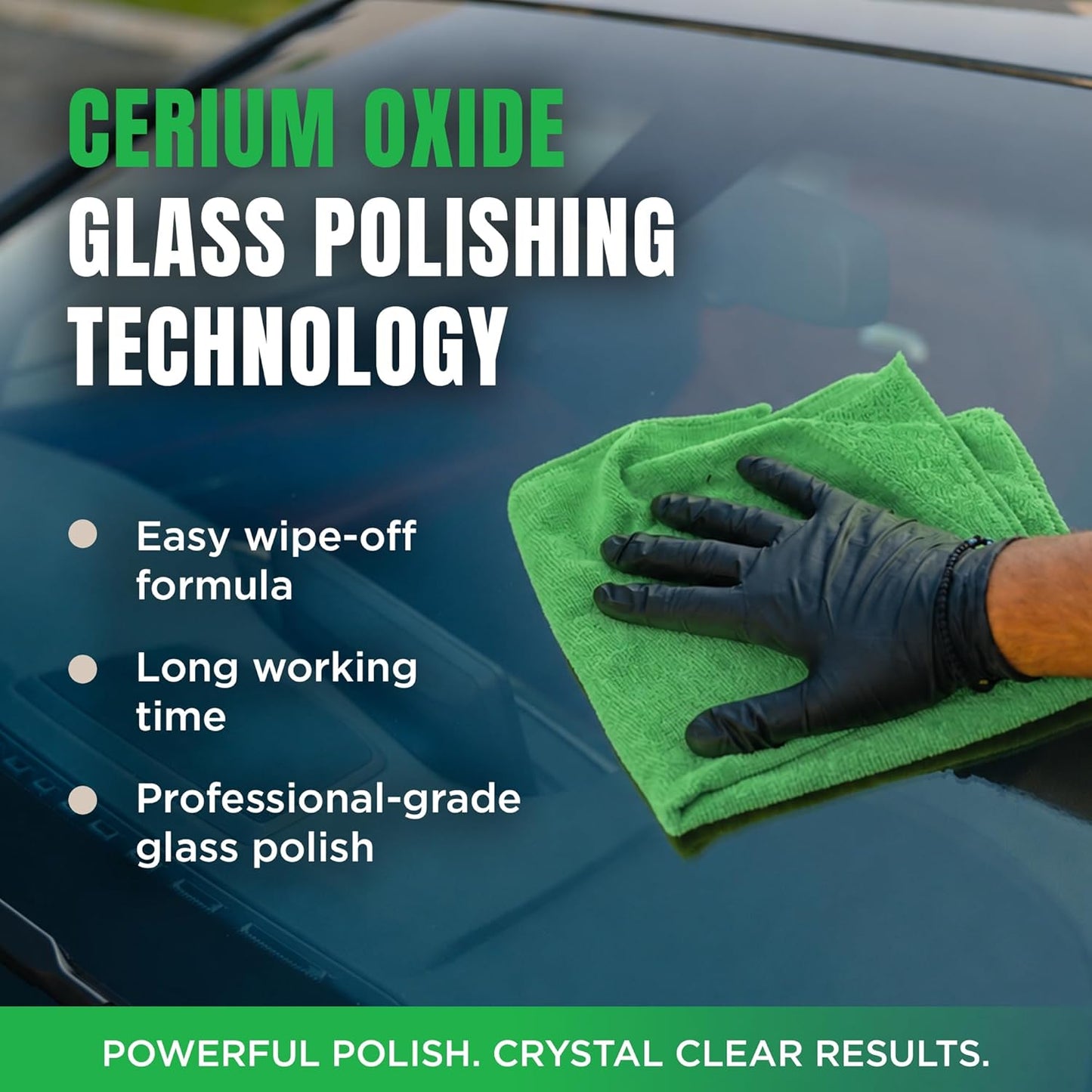 3D Glass Polish – Cerium-Oxide Based Window Polish, Light & Fine Glass Scratch Remover for Car Windows – Restores Clarity & Removes Wiper Marks, Swirls, Water Spots - 16oz