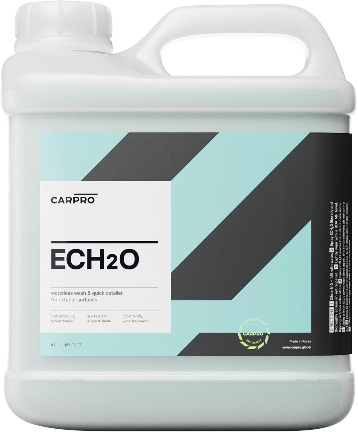 CARPRO ECH2O Waterless Wash, High Gloss Detail Spray, Rinse-Less Wash, and Clay Lubricant Concentrate - 500 mL (17oz)