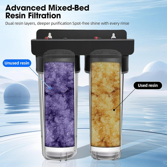 Spotless Water System for Car Wash,Portable Deionized Water Car Wash System - Spotless Shine Without Wiping, Professional Grade Resin Filter for RV, Motorcycle, Boat & Glass