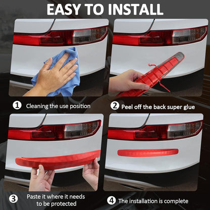 BokWin 4-Packs Black Anti-Collision Patch Bumper Guard Strip Anti-Scratch Bumper Protector Trim Universal for Cars SUV Pickup Truck