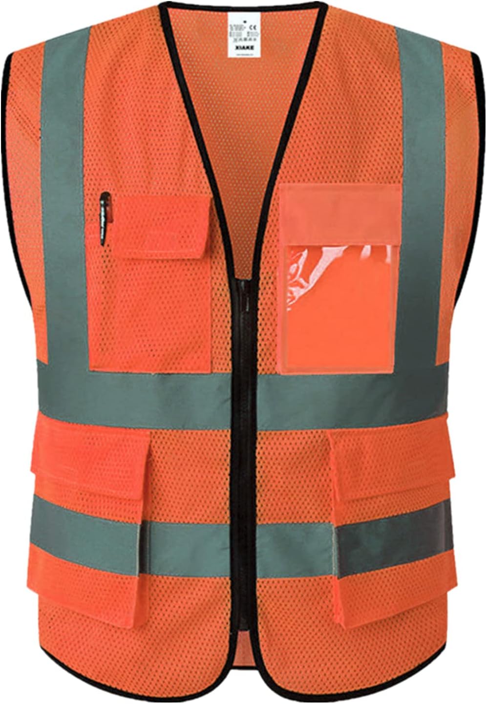 XIAKE Reflective Safety Vest for Men & Women High Visibility Class 2 Vest with Pockets Meets ANSI Standards