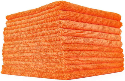 The Rag Company - Edgeless 365 Microfiber Towels (10-Pack) Premium 70/30 Blend, Professional Polishing, Wax Removal, Auto Detailing, 365gsm, 16in x 16n, Royal Blue