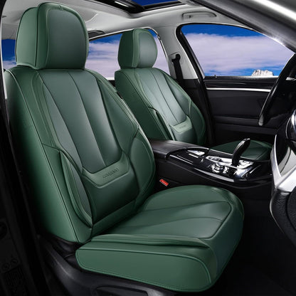 Coverado Seat Covers Full Set, Black Seat Covers for Cars 5 Seats, Car Seat Protector, Waterproof Nappa Leather Car Seat Cushion, Front and Rear Car Seat Cover Fit for Most Sedans SUV Pick-up Truck - Colors A