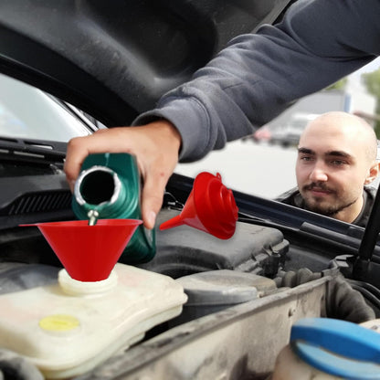 Plastic Oil Funnels for Automotive Use Set of 5, Large Flexible Fuel Funnel with Long Hose for Gas Transfer,Wide Mouth Gasoline Funnels for Cars Boat Canning and Bottle