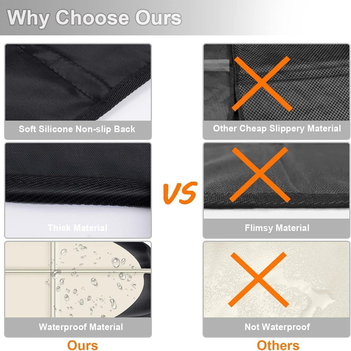 XHYANG Car Seat Protector,Auto Car Seat Protectors Baby Carseat Waterproof & Durable 600D Fabric for Child Baby Car Seat Mat Vehicle Pet Cover 2 Storage Pockets (2 Pack)