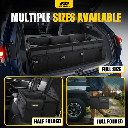 MIKKUPPA Car Trunk Organizer - 65L Collapsible Trunk Organizer with Lid, Sturdy Car Storage for SUV Auto Truck Van with Adjustable Straps and Non Slip Bottom (Black)