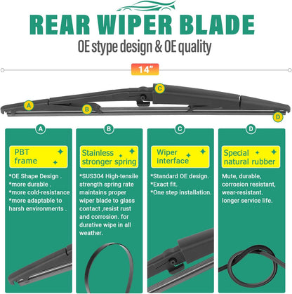 26" 16" 11" Windshield Wiper Blades Replacement for Chevrolet Chevy Trax 2024 2025 2026 Premium All Weather Front Rear Wipers Set - OEM Quality (Pack of 3) - Colors D