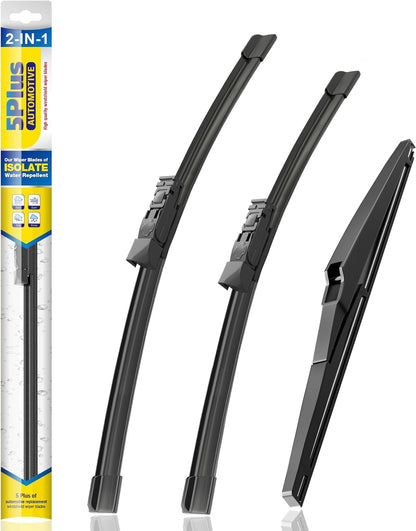 5 PLUS® Silicone Windshield Wipers Replacement for 2019-2024 Toyota RAV4/ 2006-2015 Mazda 5 Wiper Blades(Set of 3), Windshield Wiper Blades For My Car-26"/16"/12" - Colors A